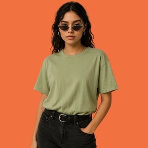 Jack & Jones Premium Muted Green Crewneck Tee – Size M